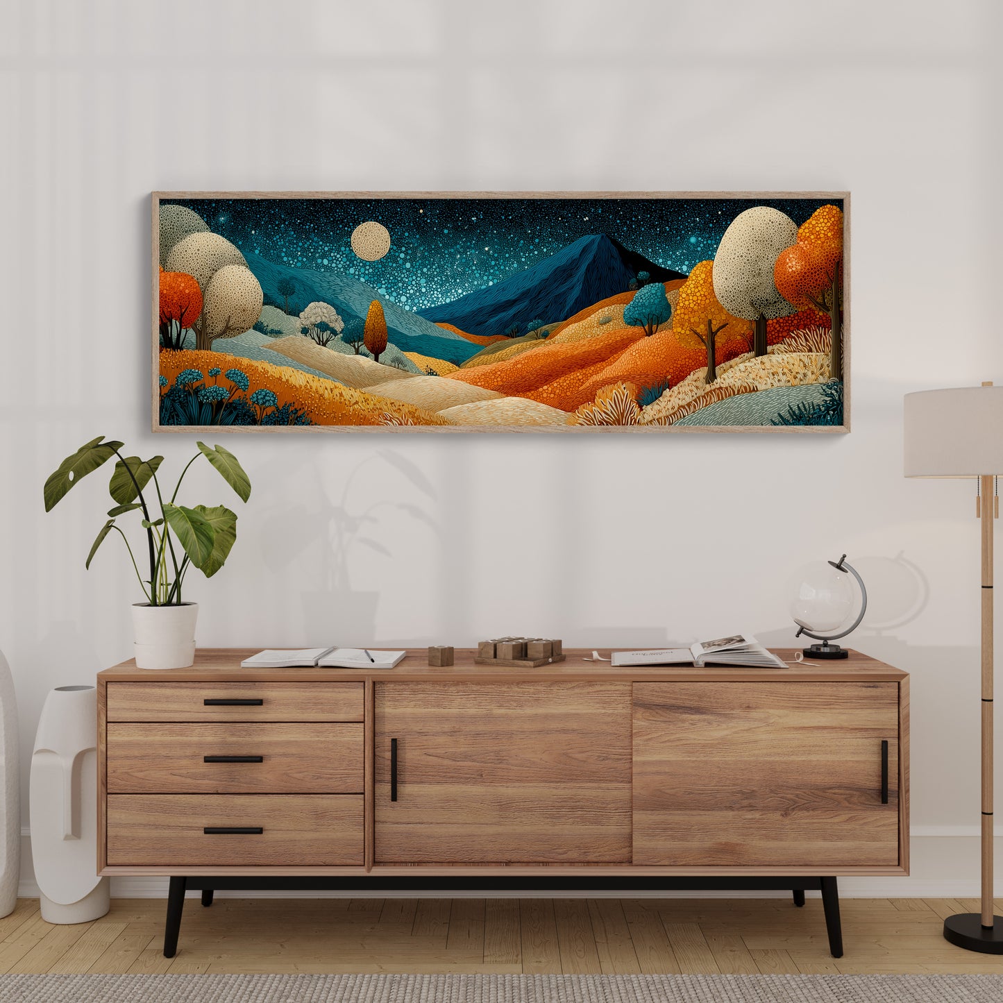 Midnight Hills In Ember Glow