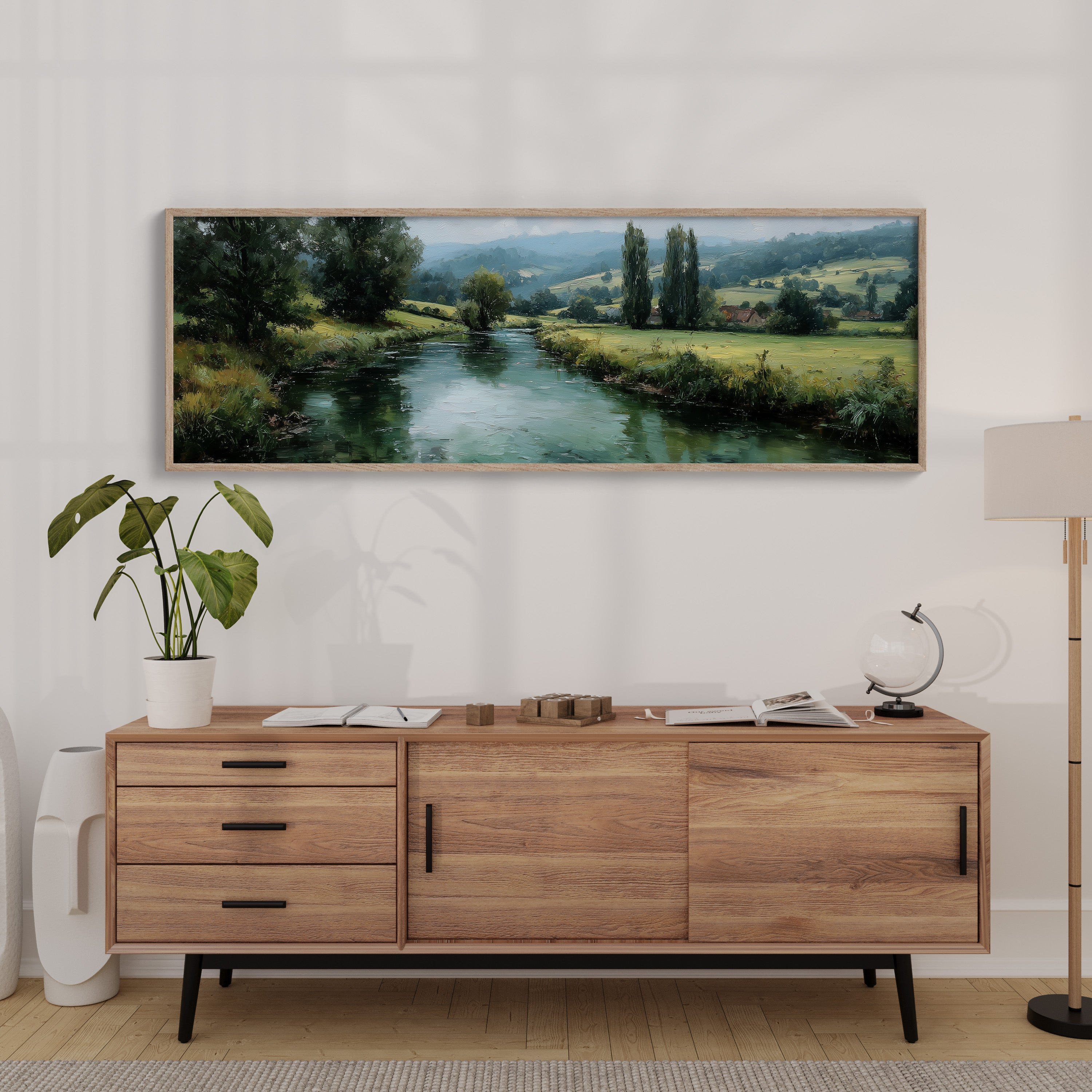 Quiet River Through Green Fields