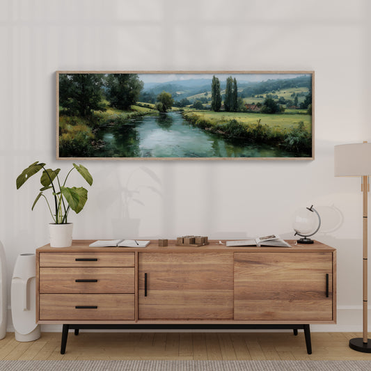 Quiet River Through Green Fields