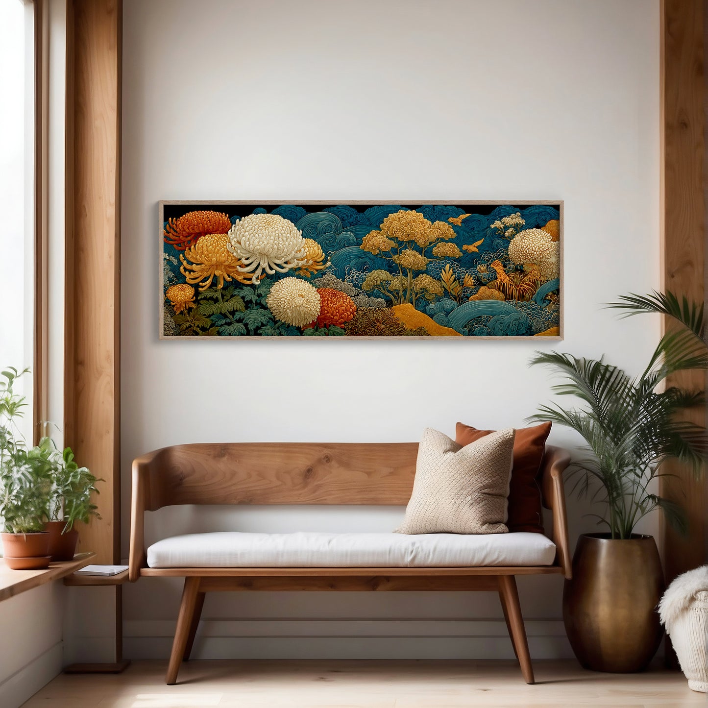 Golden Chrysanthemums In Indigo Tide