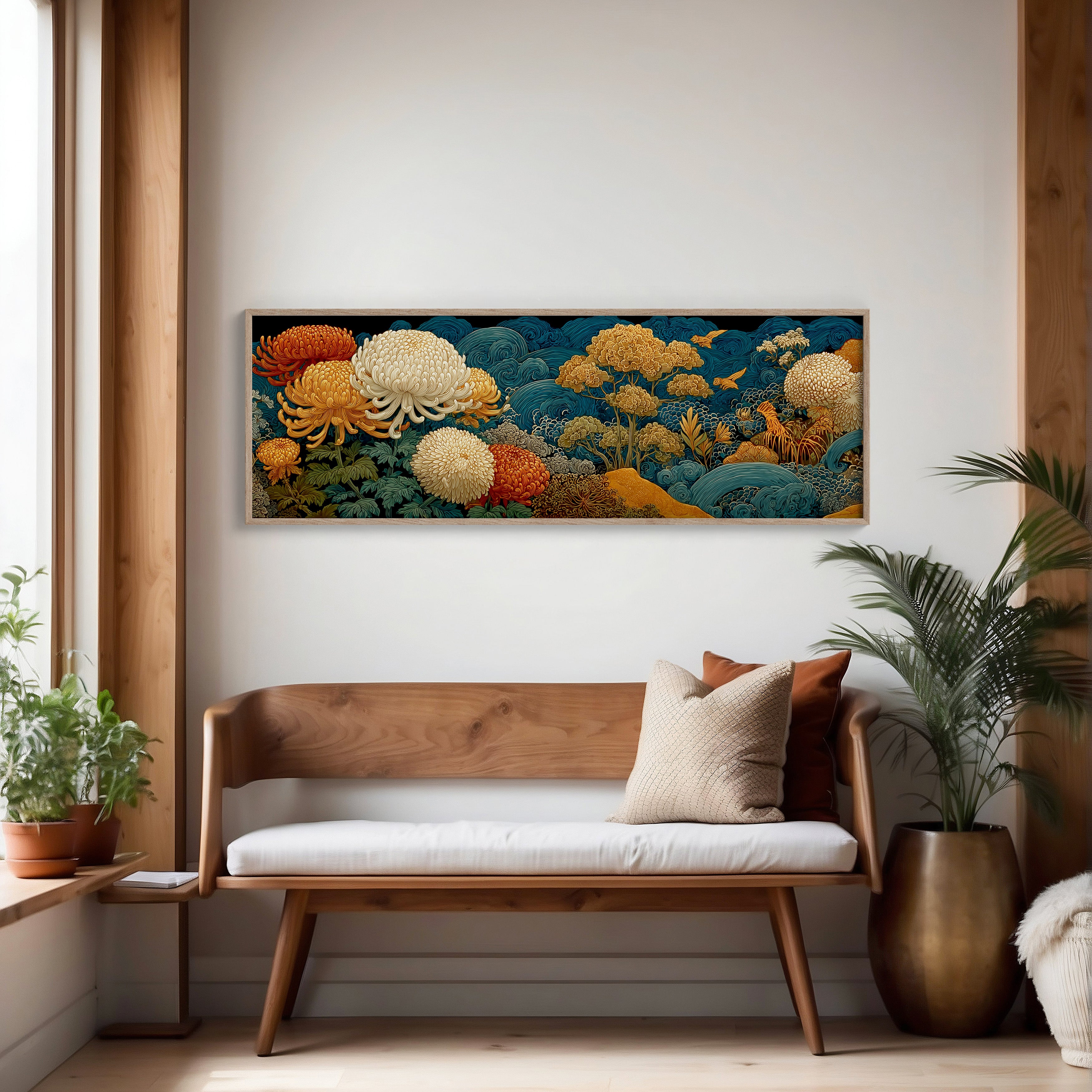 Golden Chrysanthemums In Indigo Tide