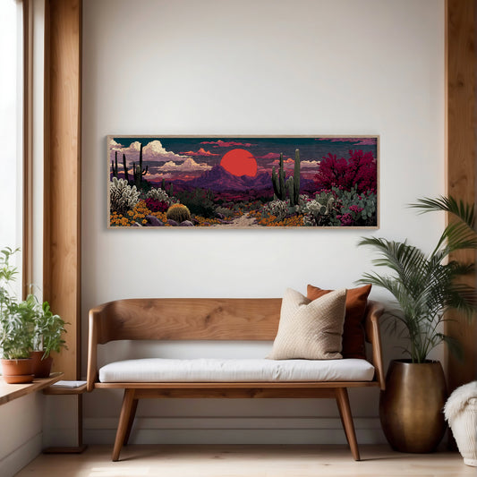 Desert Path Beneath the Crimson Sun