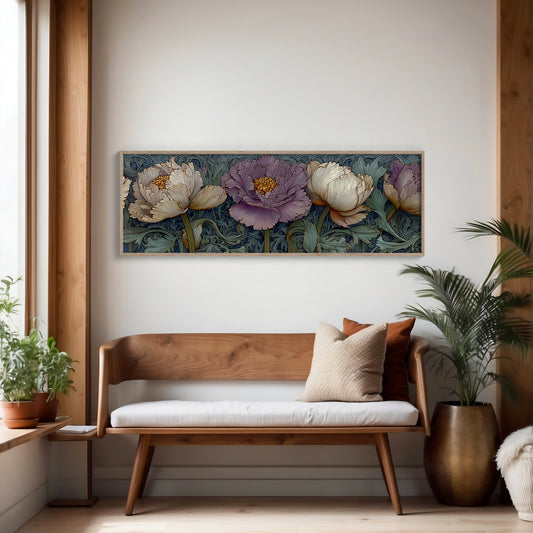 Victorian Peonies In Midnight Garden