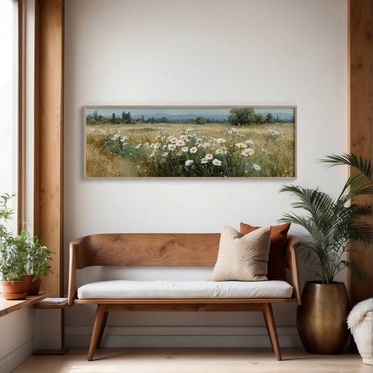Wild Daisies Across Golden Meadow