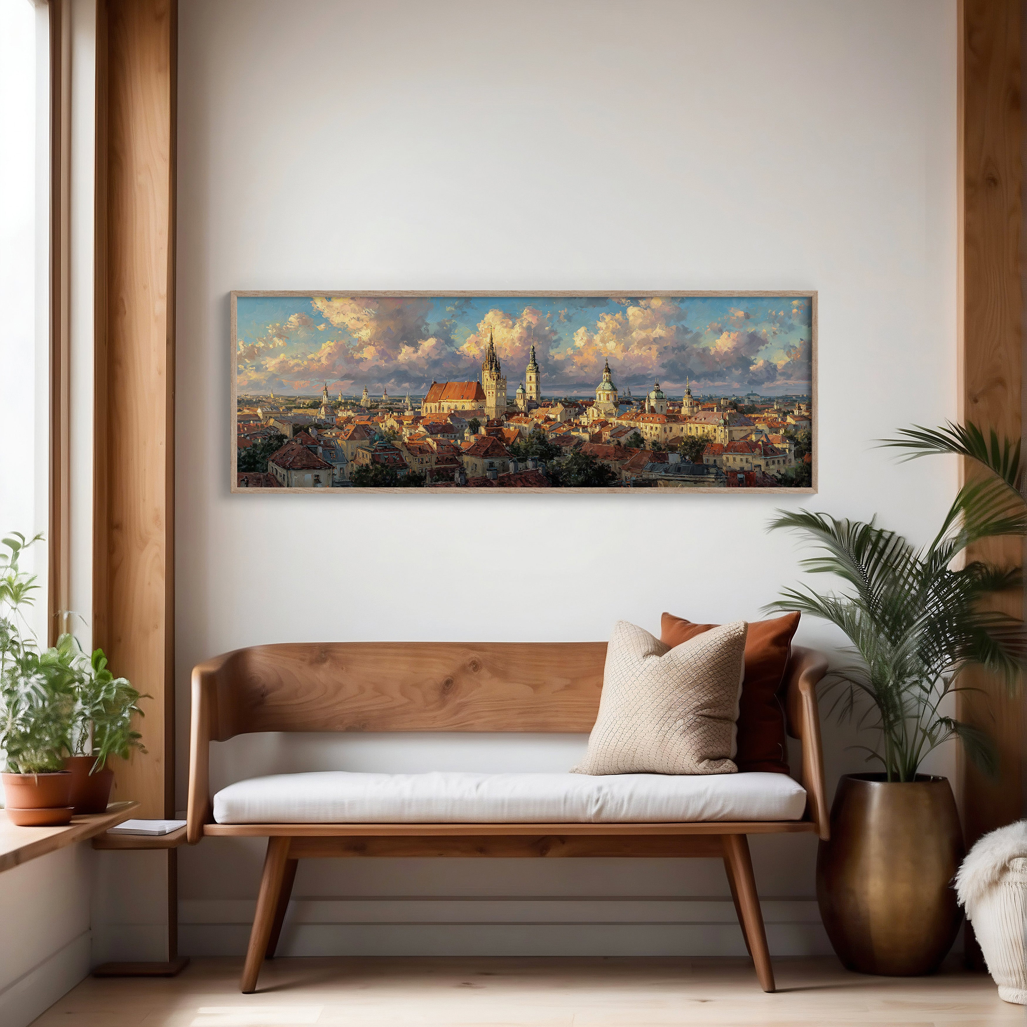 Golden Light Over Historic City Skyline