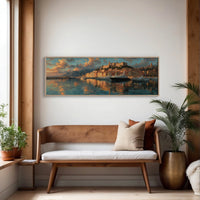 Golden Harbor at Mediterranean Sunset