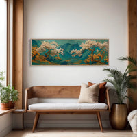 Cherry Blossoms Over Tranquil Mountain Lake