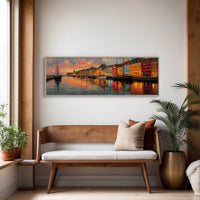 Colorful Harbor Sunset Cityscape