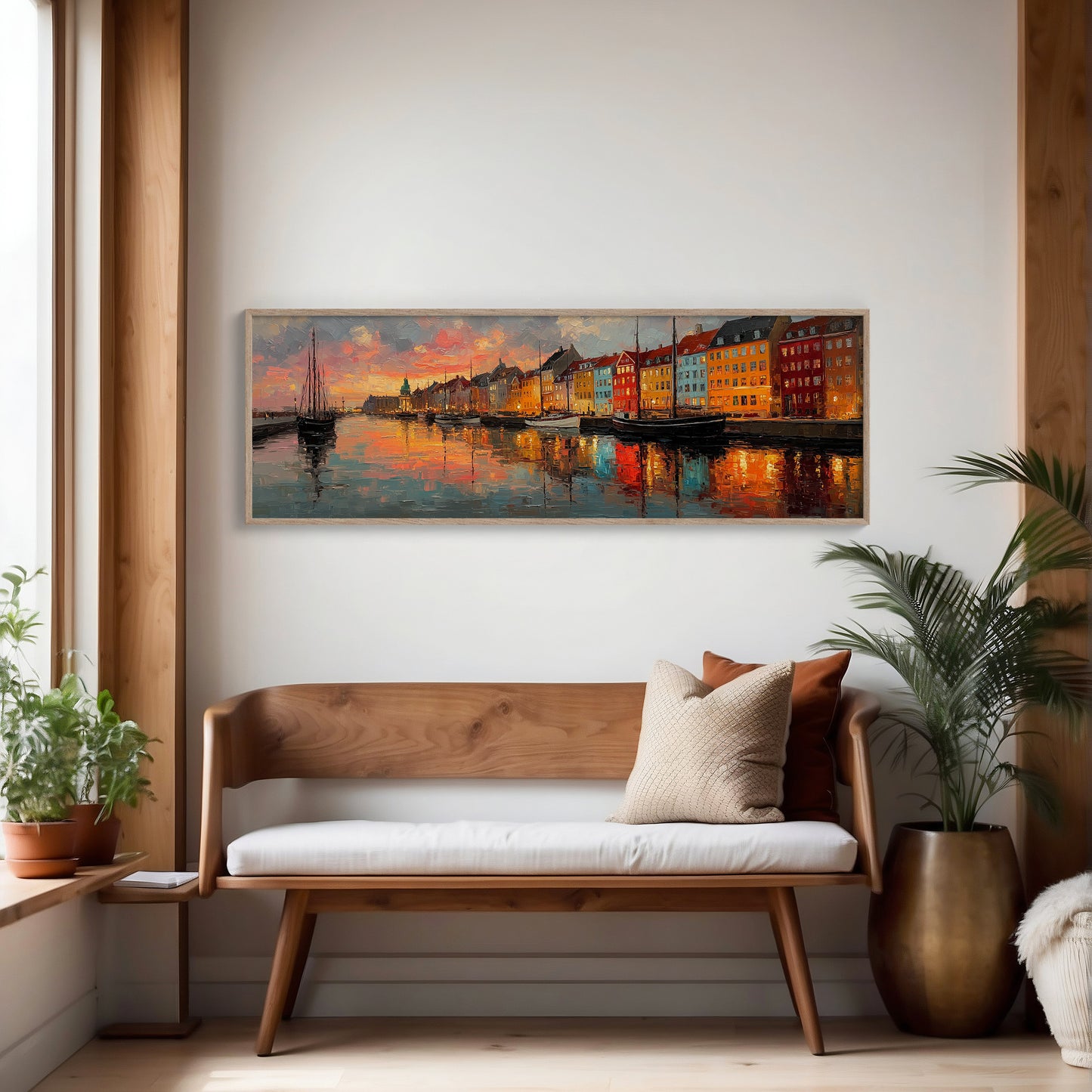 Colorful Harbor Sunset Cityscape