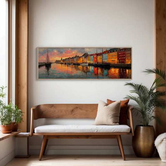 Colorful Harbor Sunset Cityscape