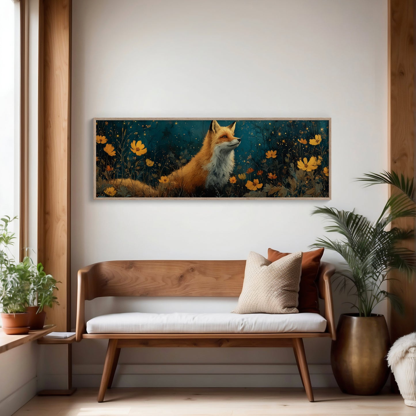 Enchanted Forest Fox and Wildflowers