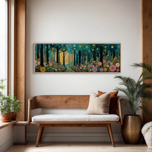 Golden Moon Through Enchanted Forest