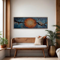 Blue and Copper Tree Ring Abstract