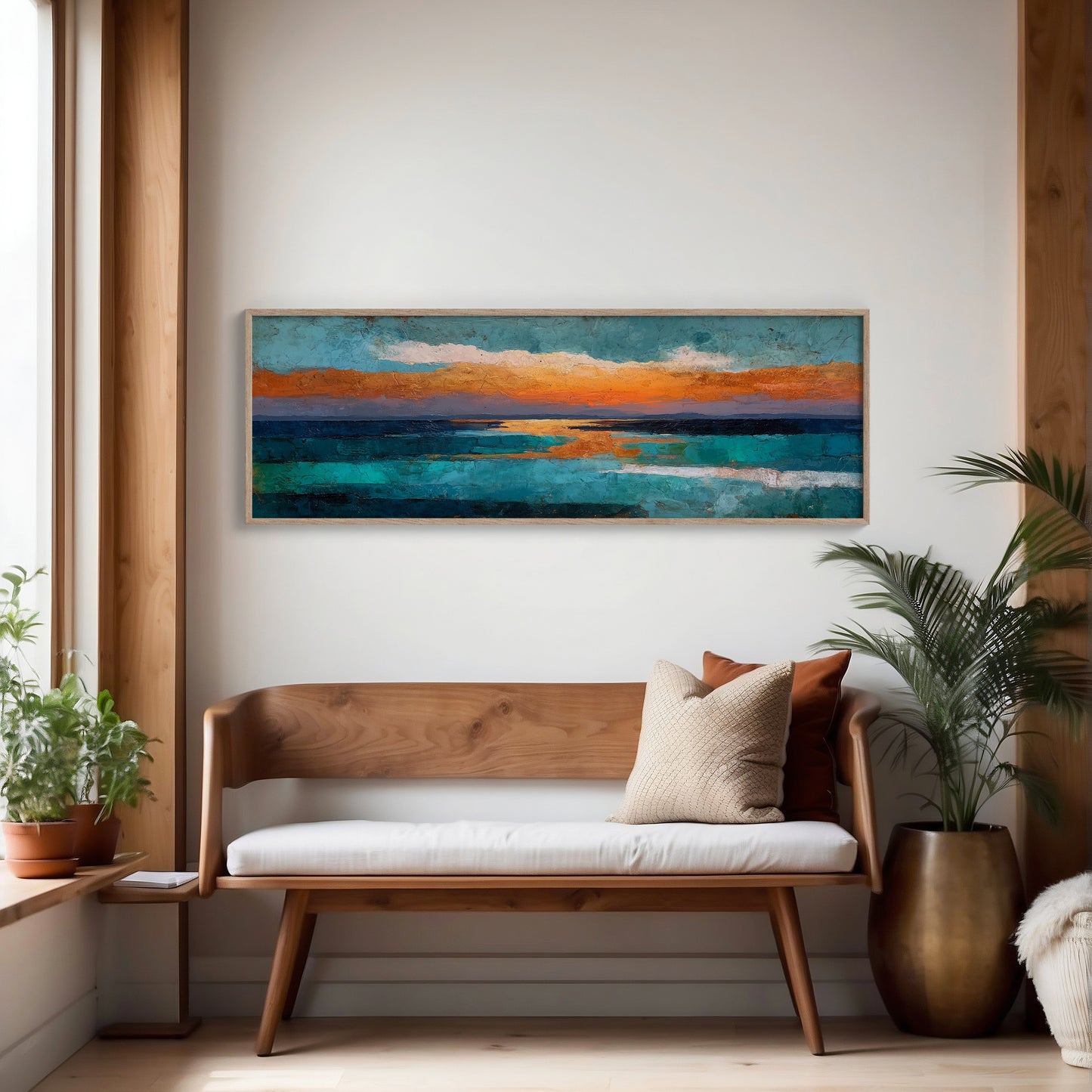 Abstract Ocean Sunset Horizon