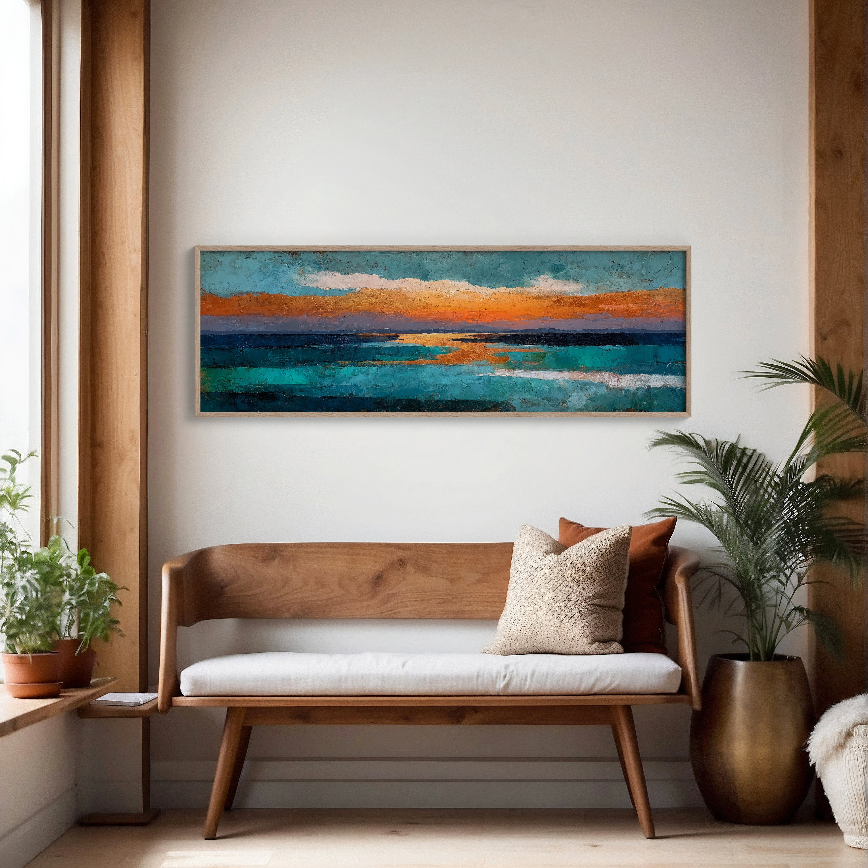 Abstract Ocean Sunset Horizon