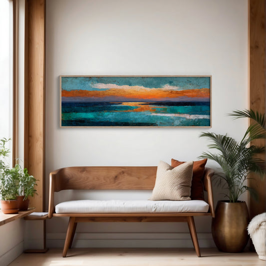 Abstract Ocean Sunset Horizon