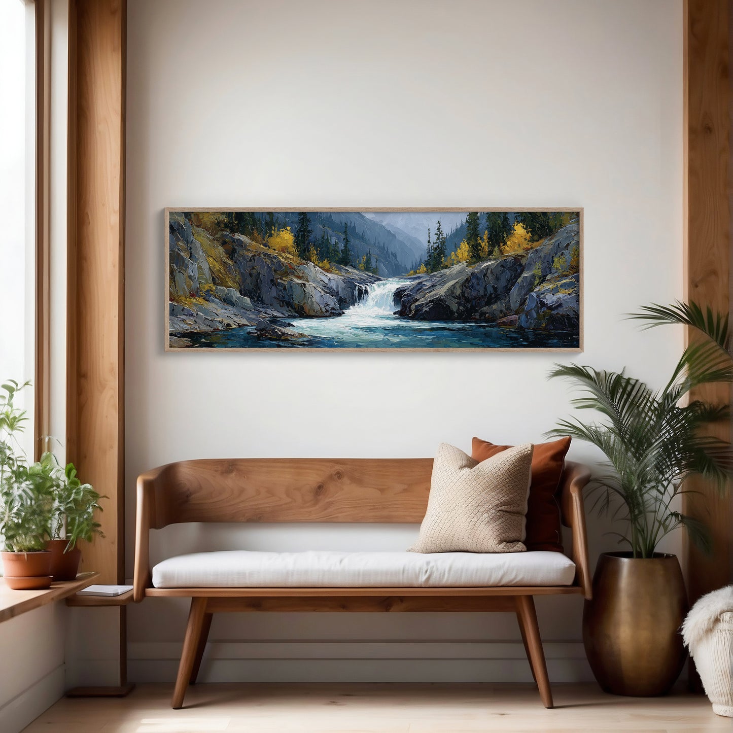 Mountain Waterfall Forest Landscape