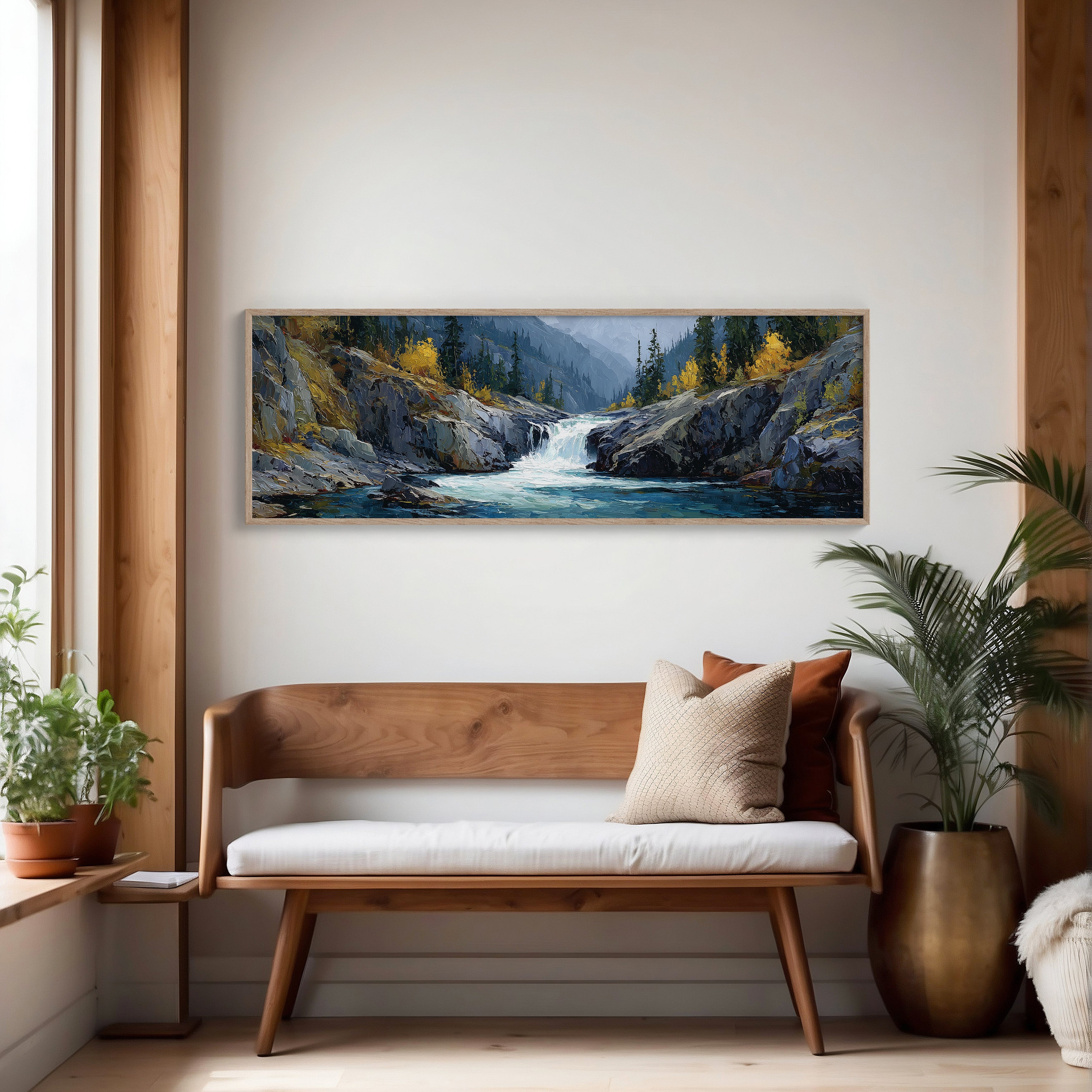 Mountain Waterfall Forest Landscape