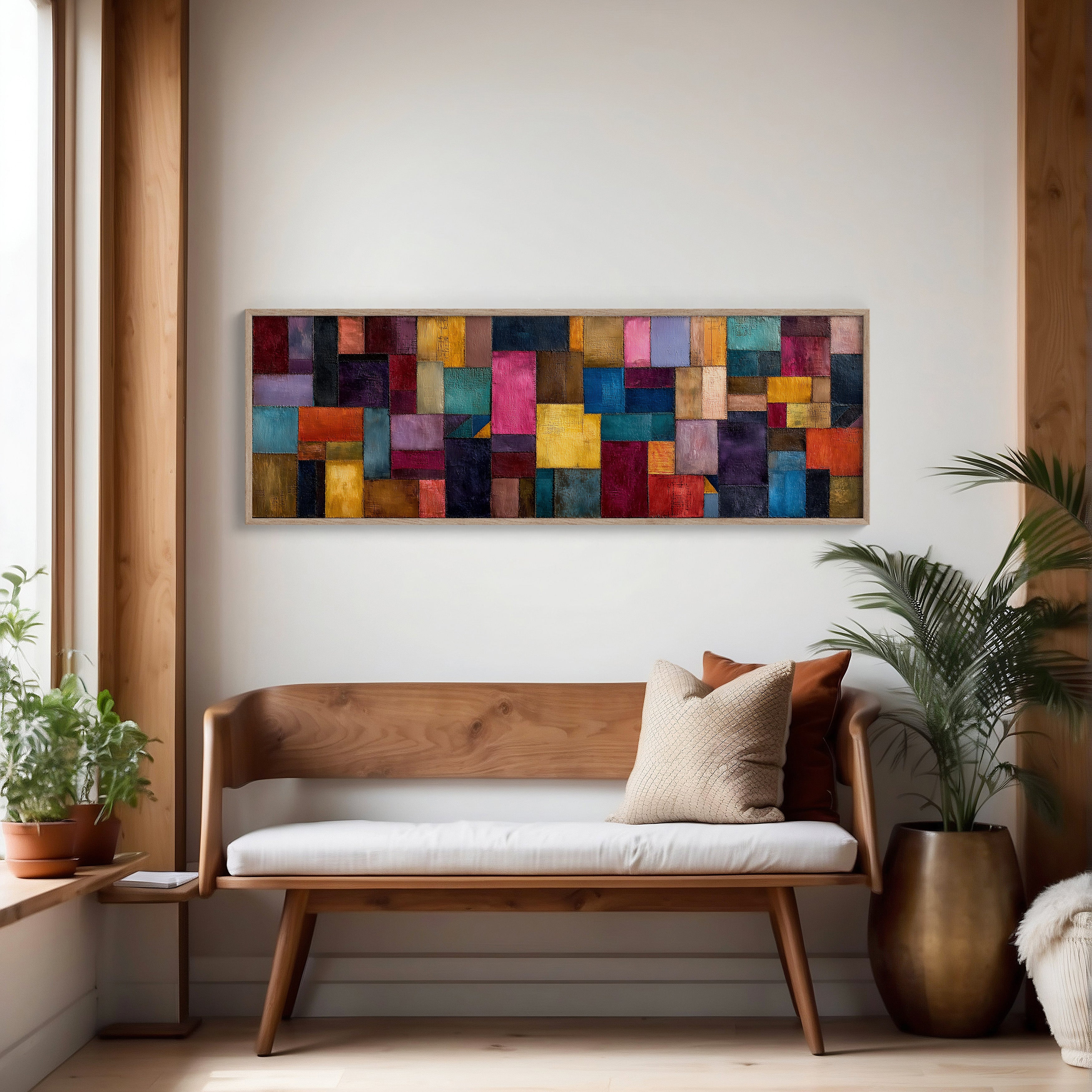 Color Block Abstract Geometric Wall Art