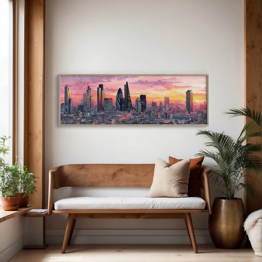 London Skyline In Sunset Glow