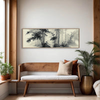 Misty Bamboo Grove Ink Landscape