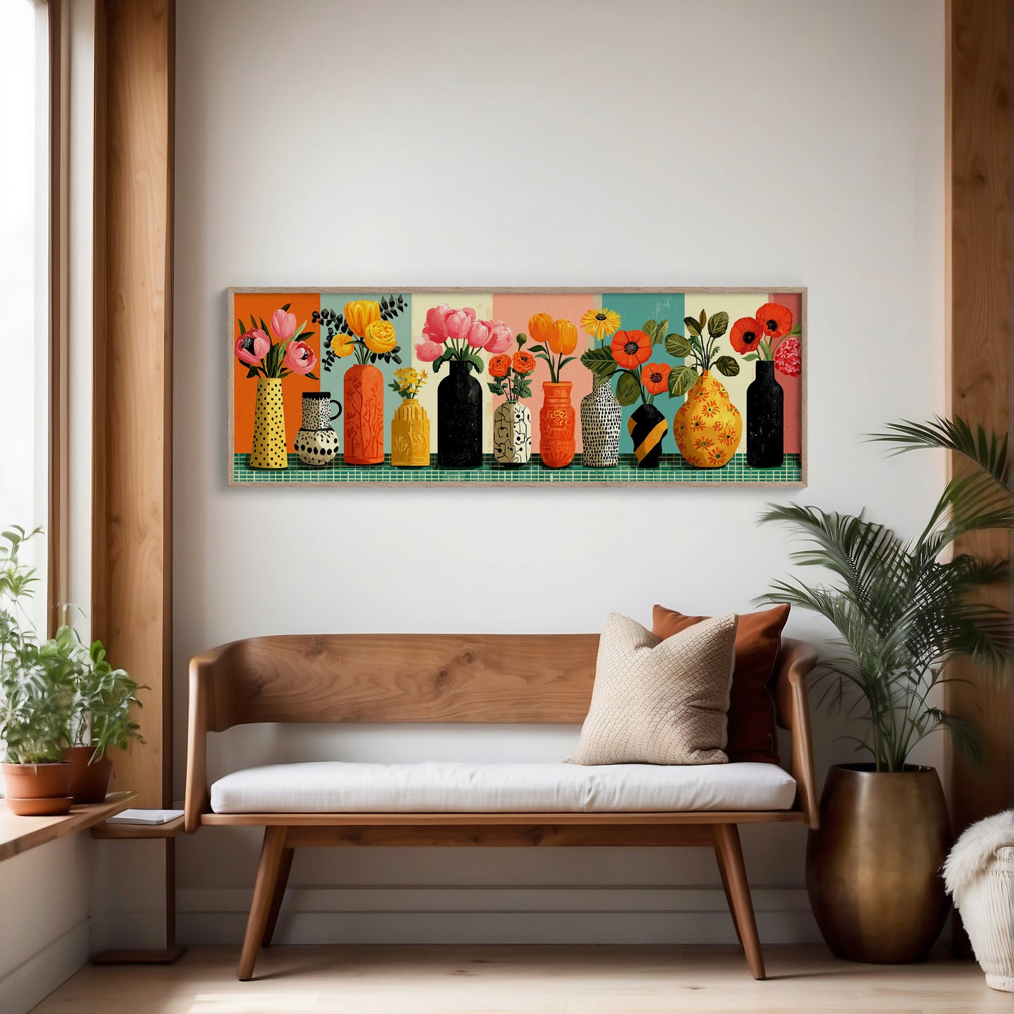 Vases of Sunlit Garden Color