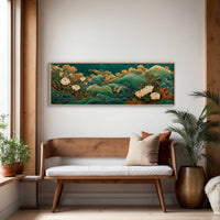 Golden Blooms Above Emerald Waves