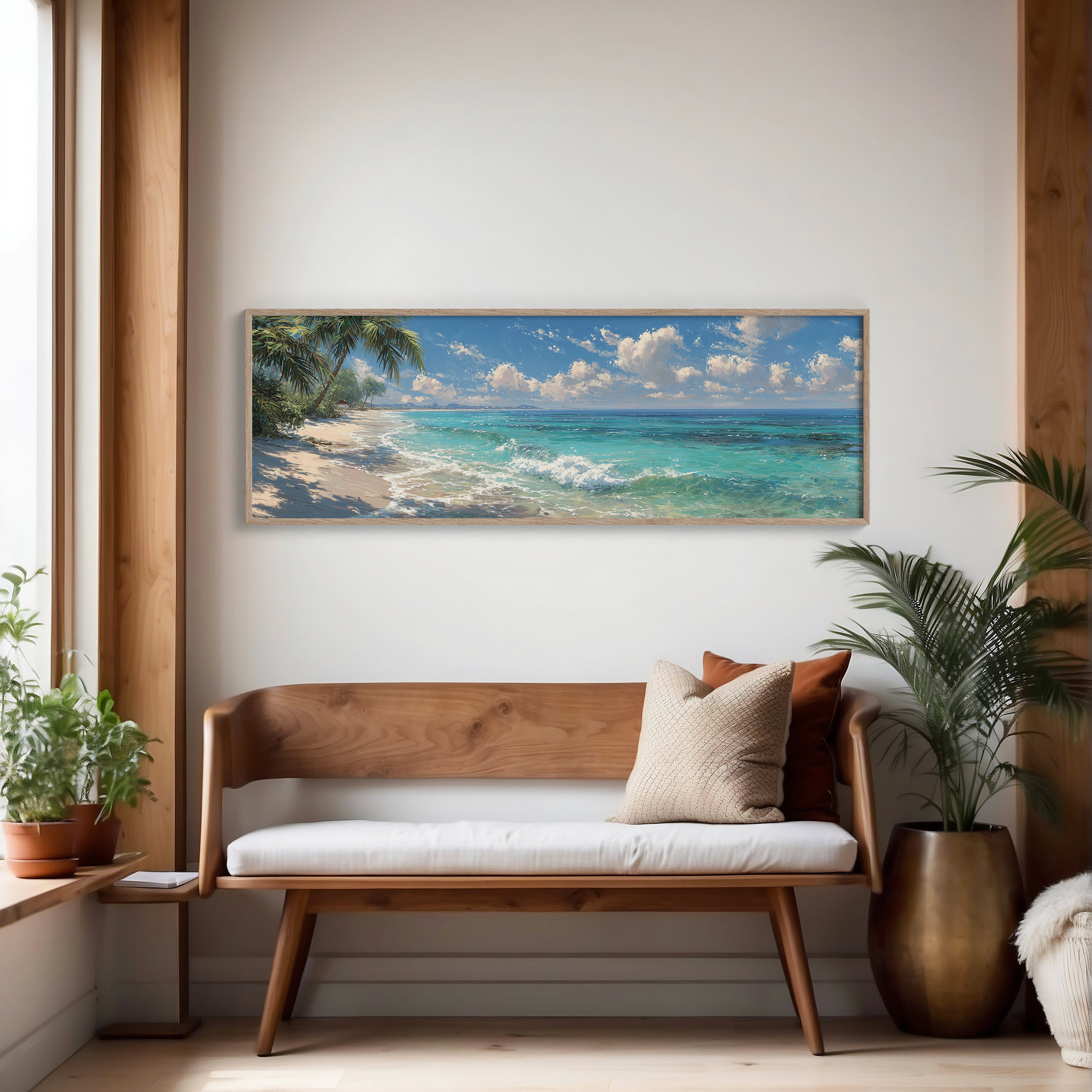 Waves Along a Sunlit Shore