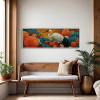Crane Among the Coral Garden