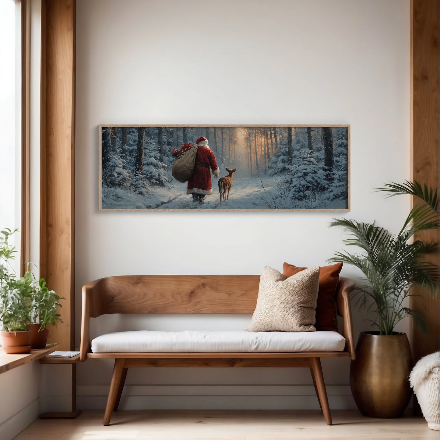Santa’s Quiet Walk Through Winter Pines