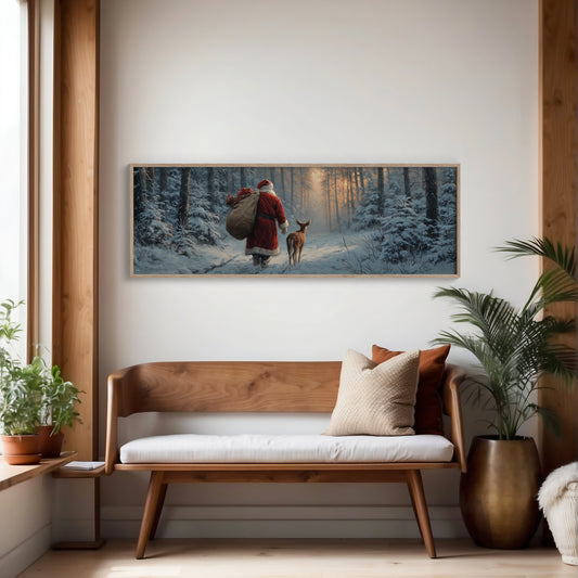 Santa’s Quiet Walk Through Winter Pines