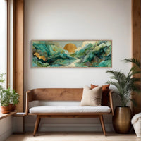 Golden Sun Over Emerald Tides
