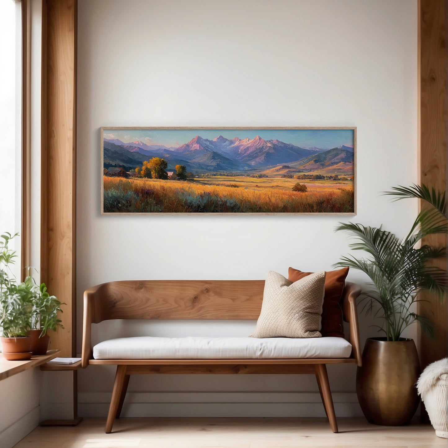 Golden Fields Beneath Mountain Peaks