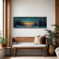 Moonlit Snow Path Through Winter Pines
