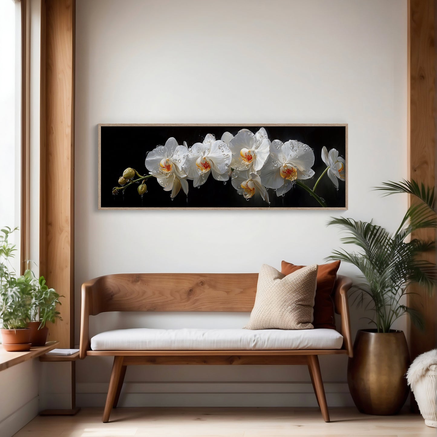 White Orchids In Midnight Bloom