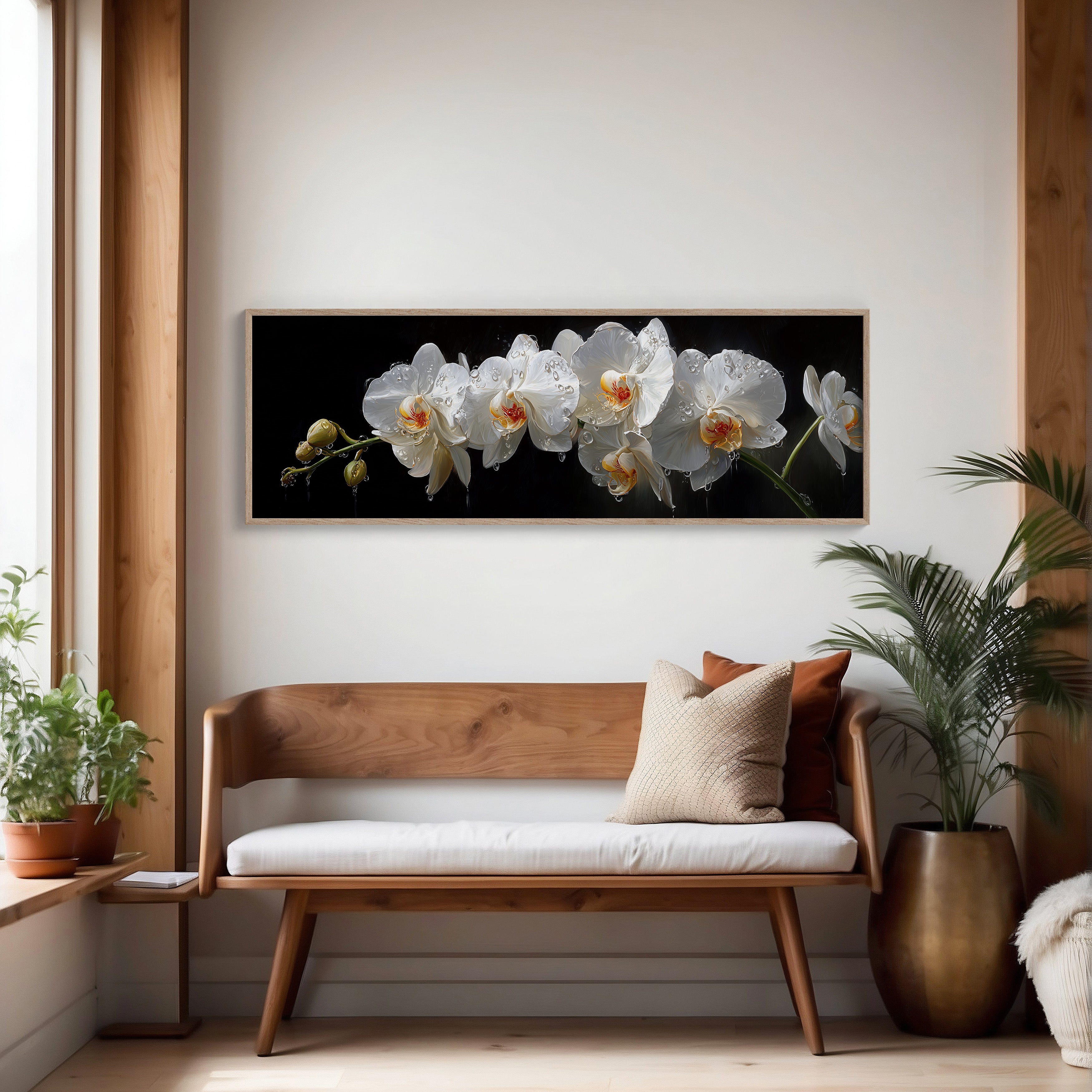 White Orchids In Midnight Bloom