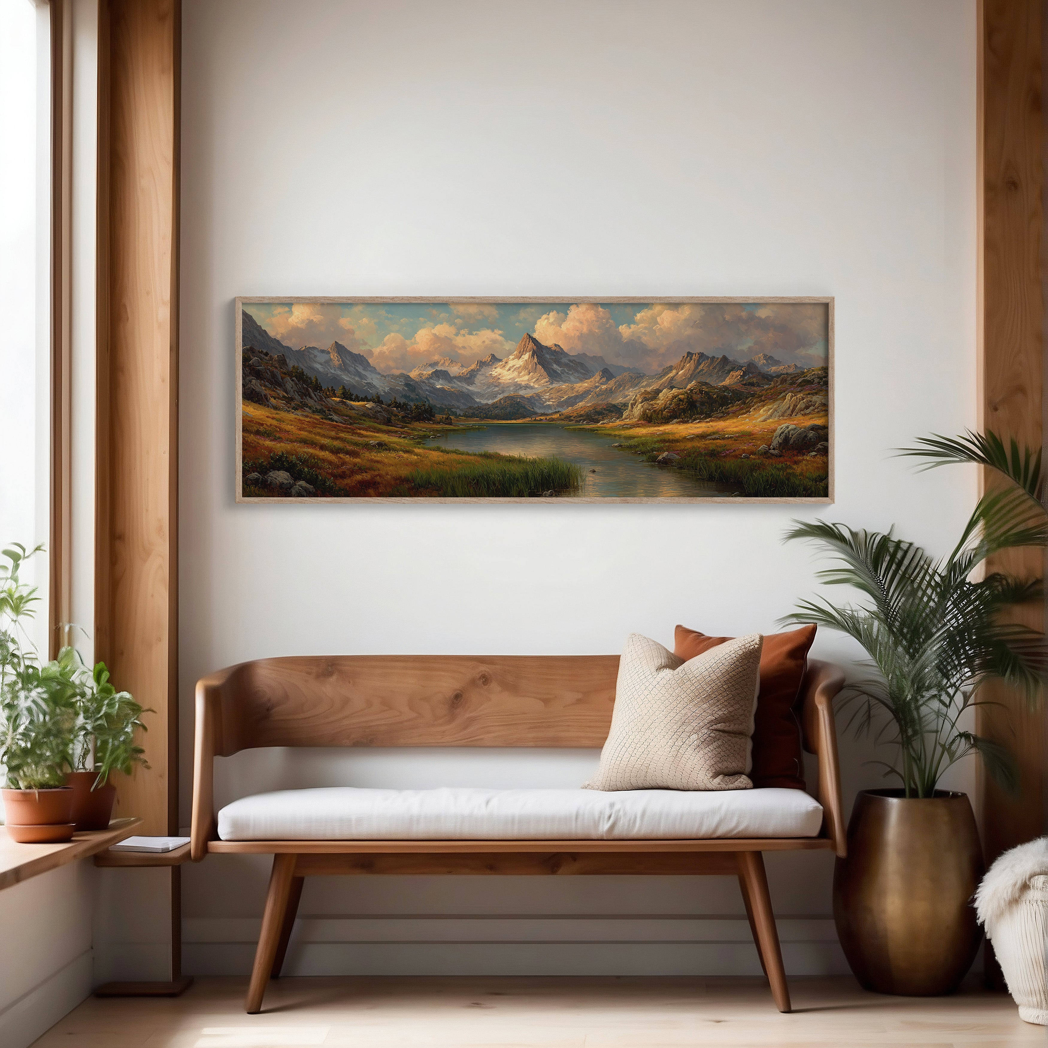 Golden Valley Beneath Alpine Peaks