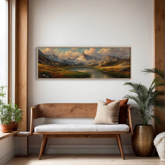 Golden Valley Beneath Alpine Peaks