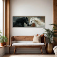 Black And White Horses In Quiet Harmony