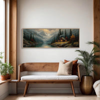 Cabin Glow In Misty Mountain Valley
