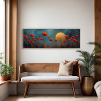 Moonlit Red Poppy Field Dreamscape