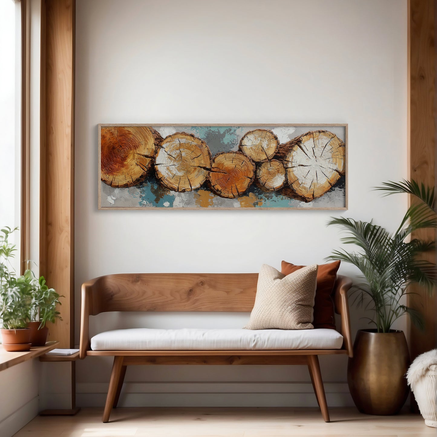 Rustic Wood Log Cross Section Wall Art