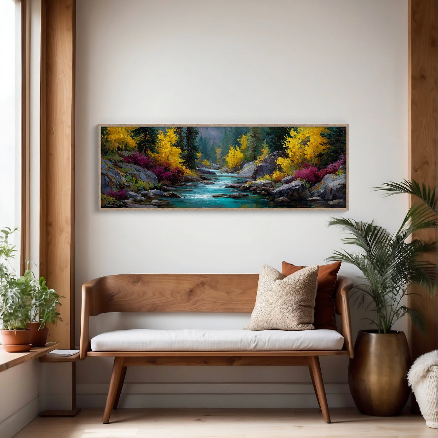 Autumn River Through Golden Pines