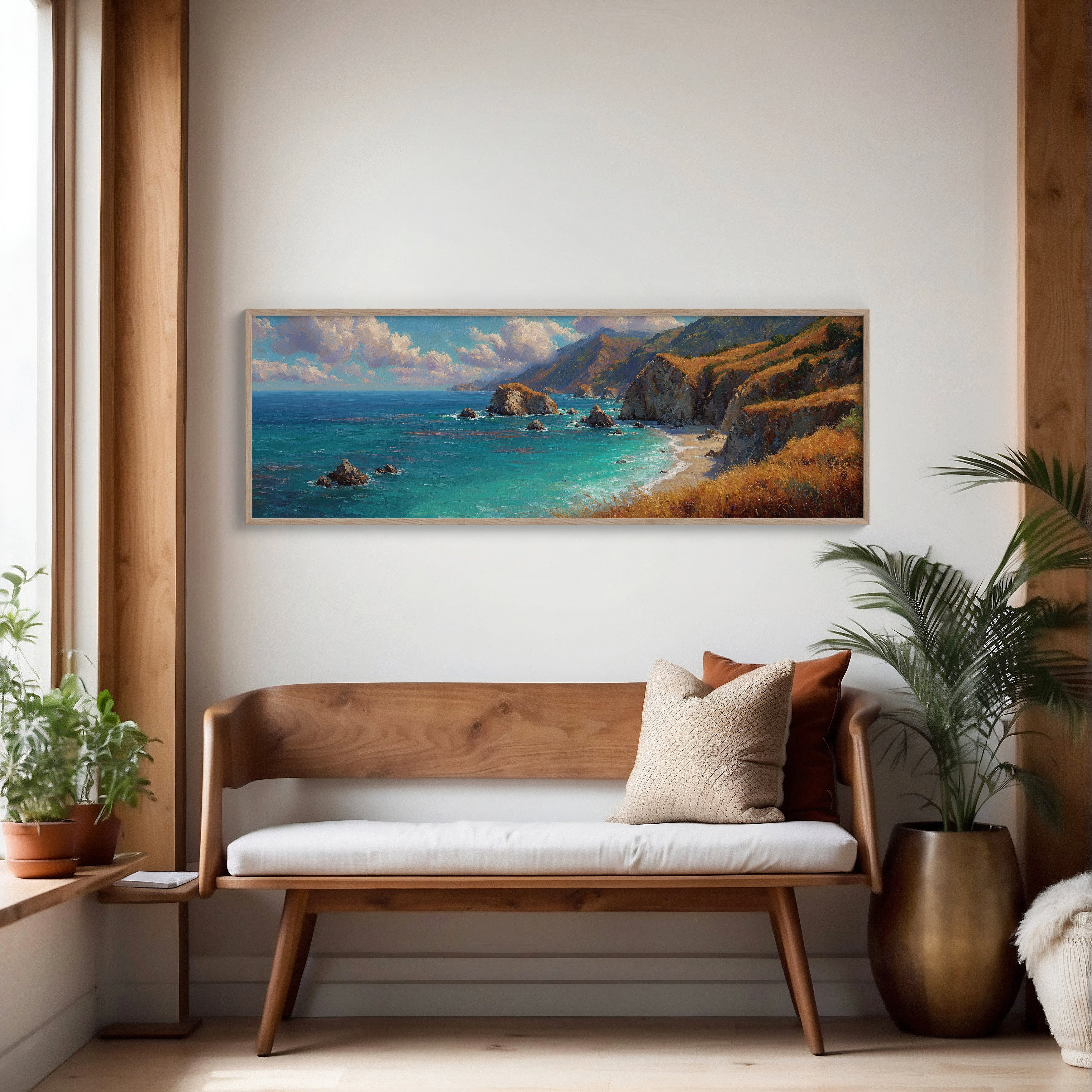 Golden Cliffs Above The Turquoise Sea