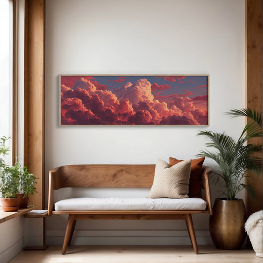 Crimson Clouds At Golden Sunset