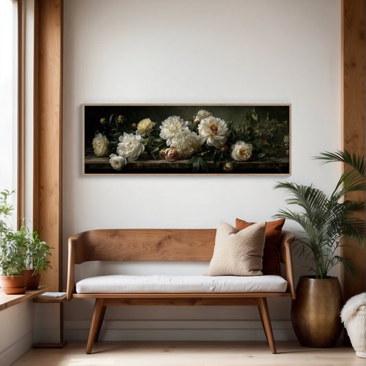 White Peonies In Shadowed Stillness