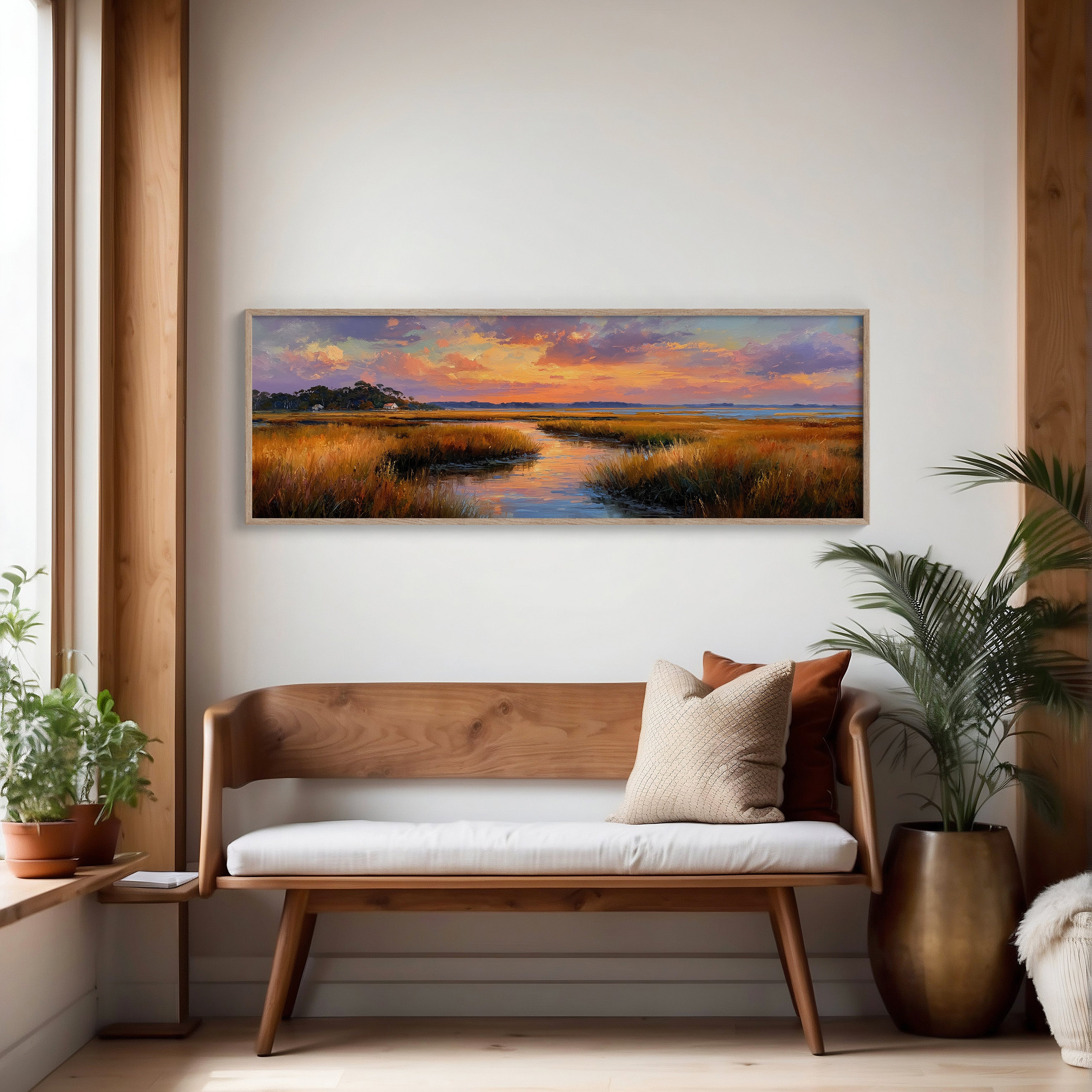 Golden Marsh Beneath A Painted Sky