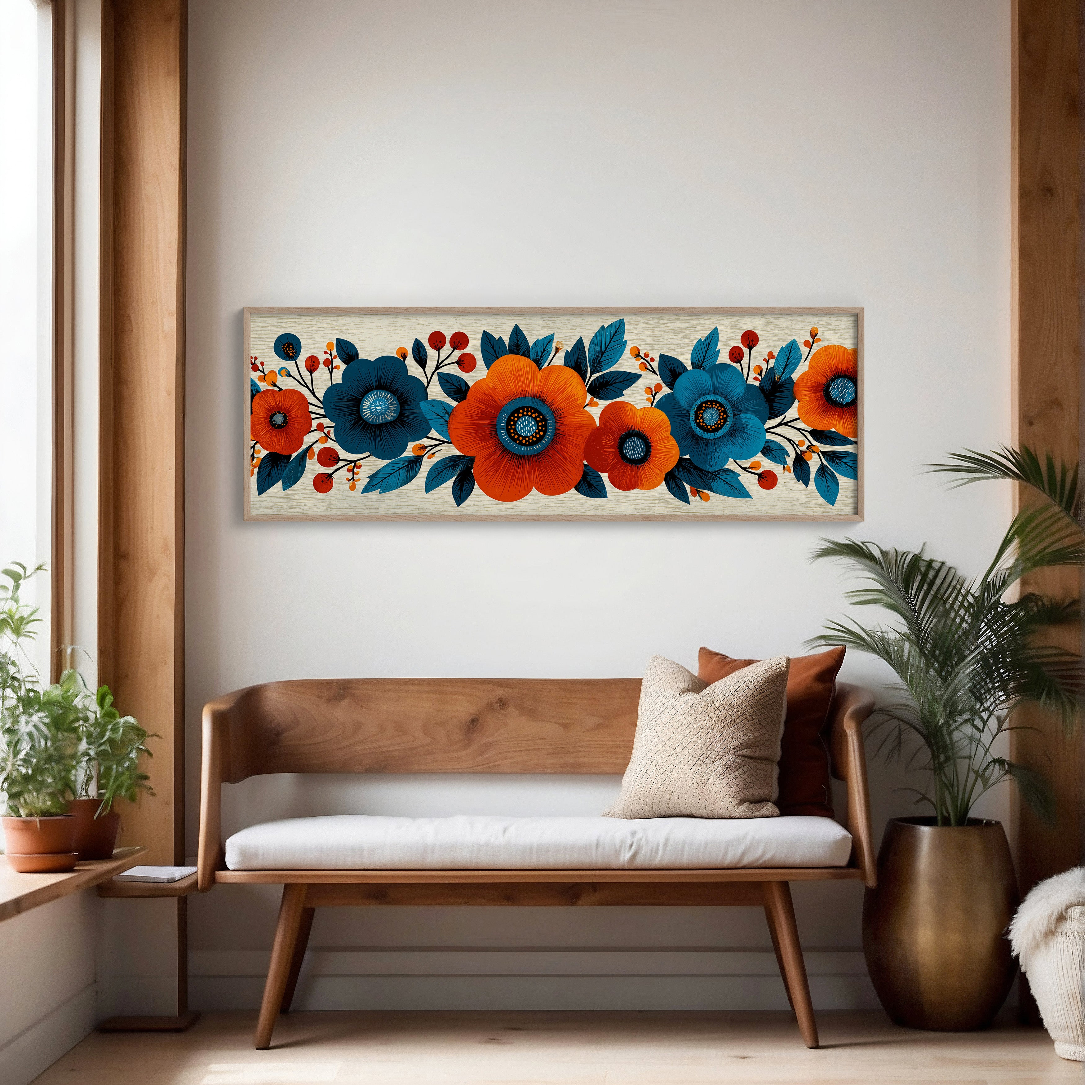Bold Blooms in Autumn Blue
