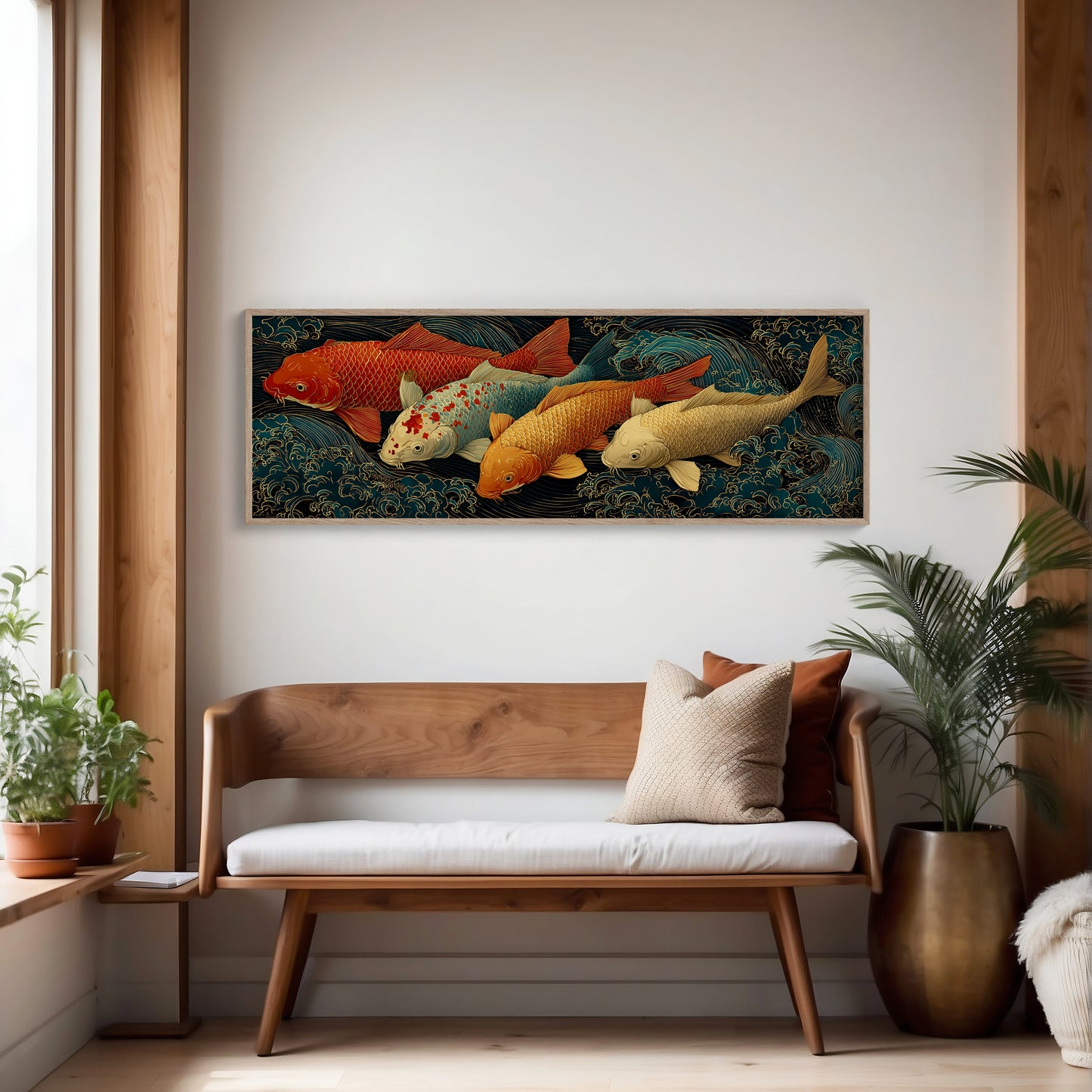 Koi Beneath the Midnight Waves