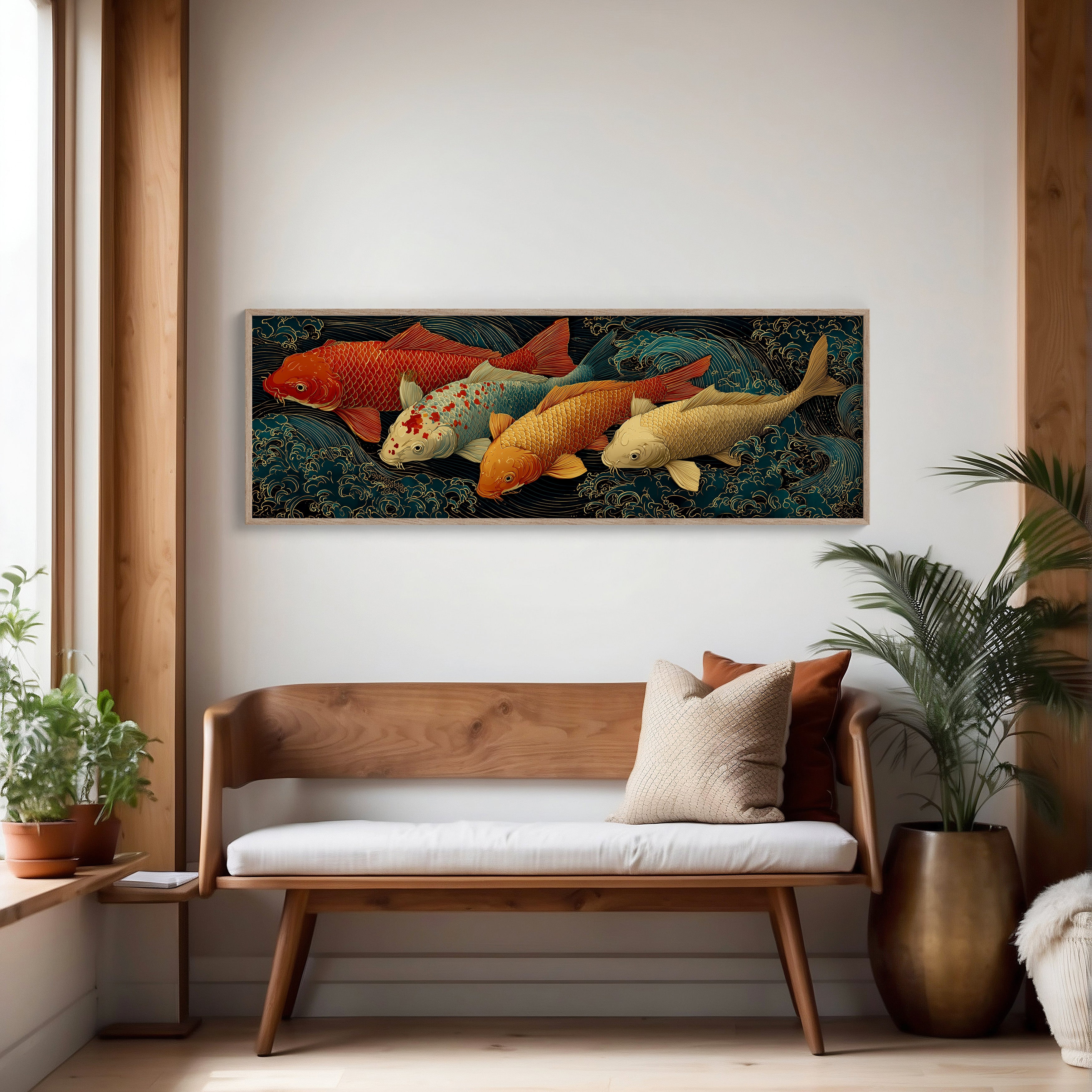 Koi Beneath the Midnight Waves